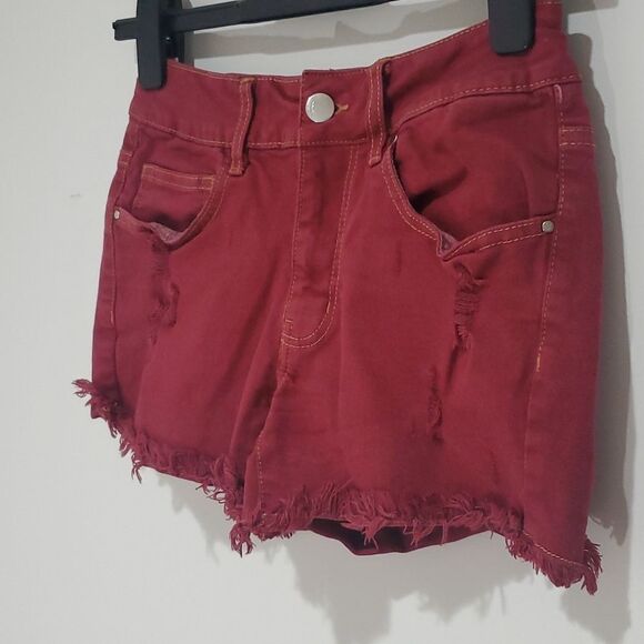 𝅺harlow maroon jean shorts - Picture 2 of 7